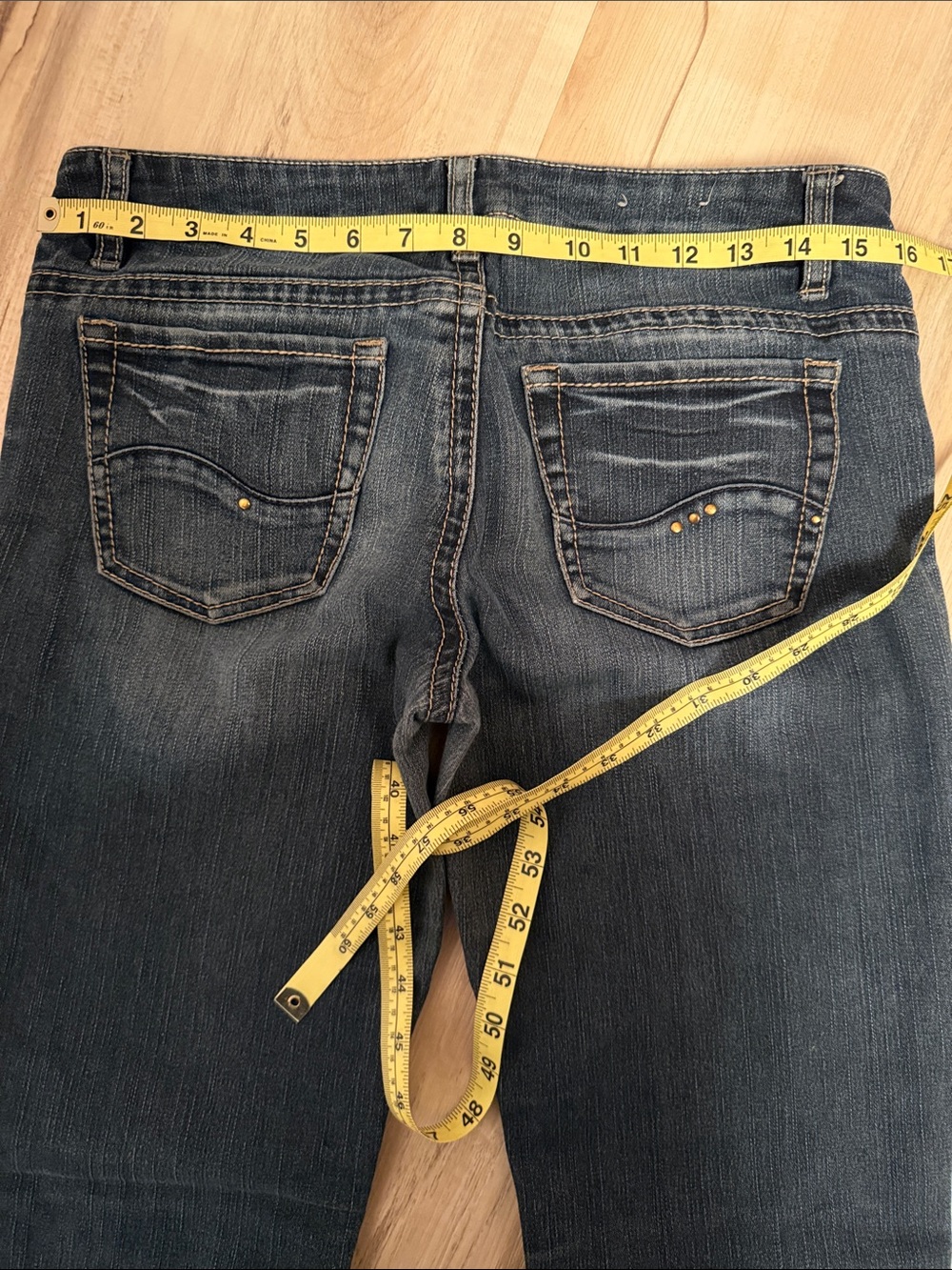 Dark Wash Women's Boot Cut Jeans with Stud Detail - Picture 7 of 10